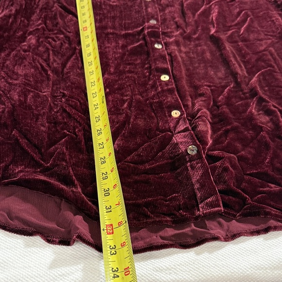 Johnny Was Velvet Shirt in Rich Maroon - Picture 9 of 10